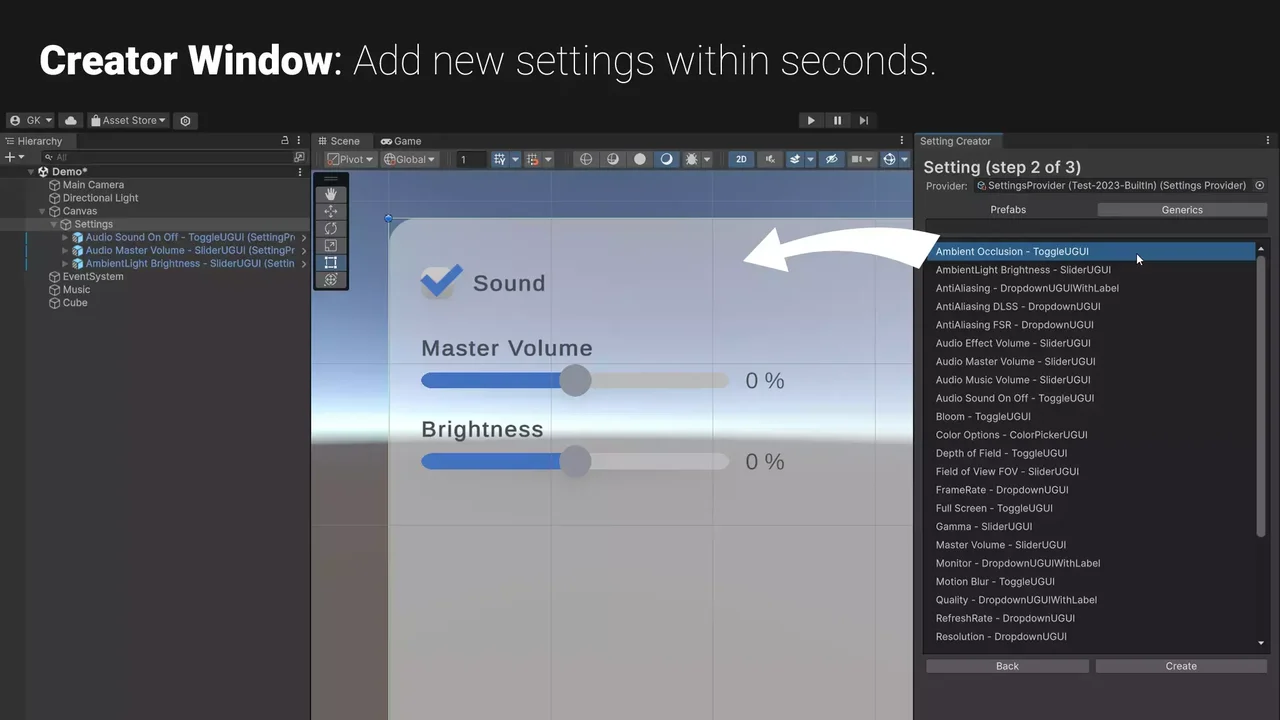 Settings & Game Options - Unified Menu