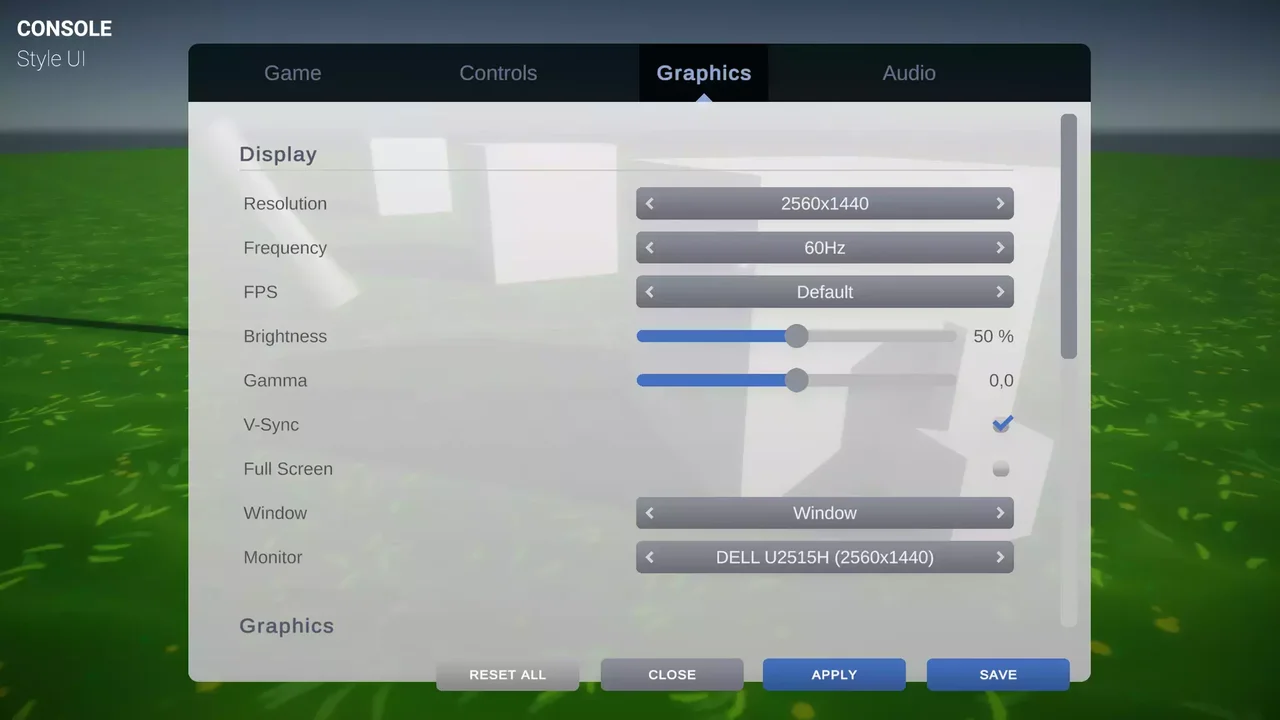 Settings & Game Options - Unified Menu