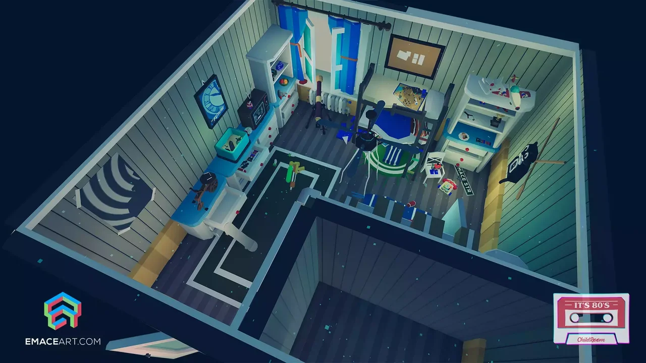 1990s Retro Game Environments: Classic Mid-Poly Rooms
