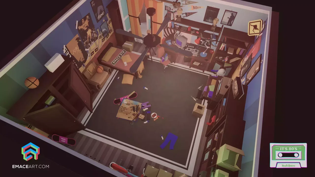 1990s Retro Game Environments: Classic Mid-Poly Rooms