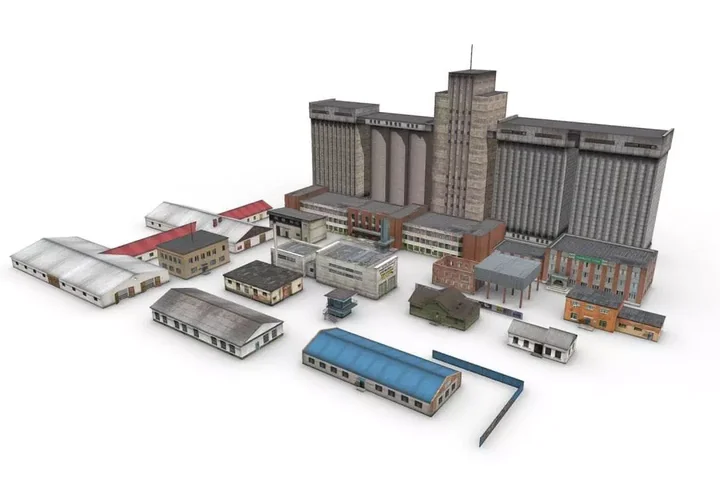 Pack Old Industrial And Office Buildings