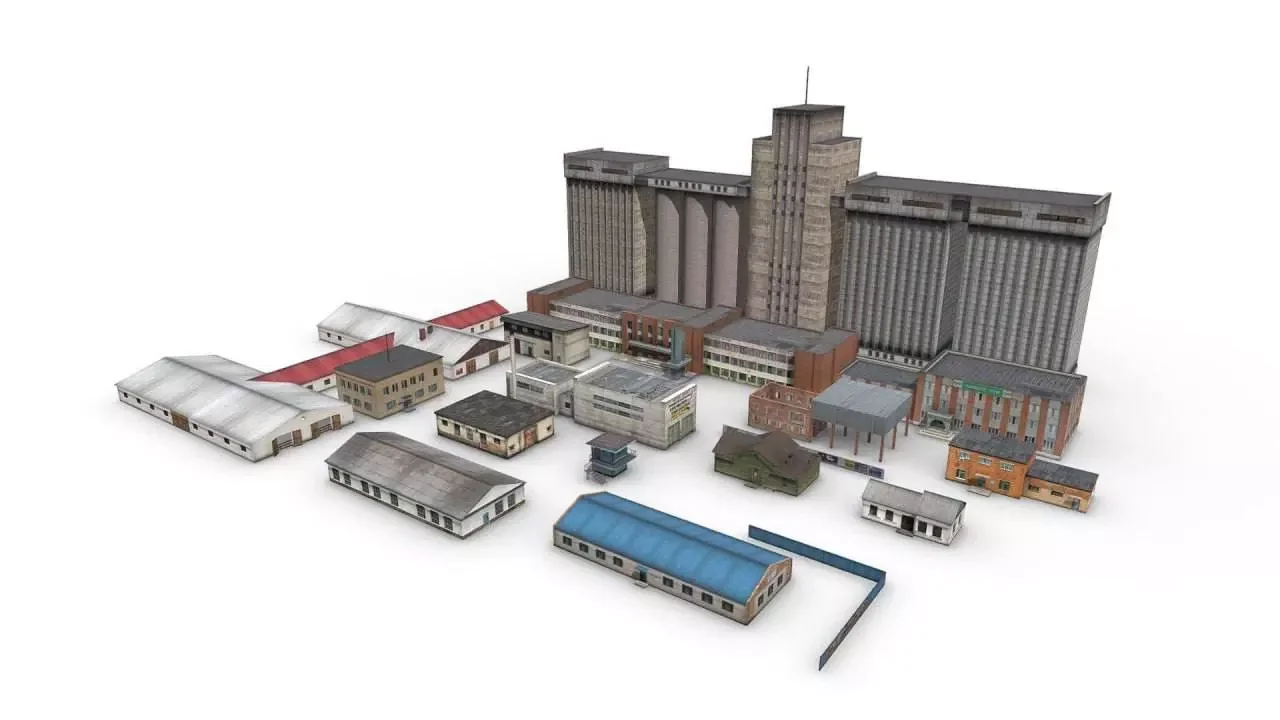 Pack Old Industrial And Office Buildings